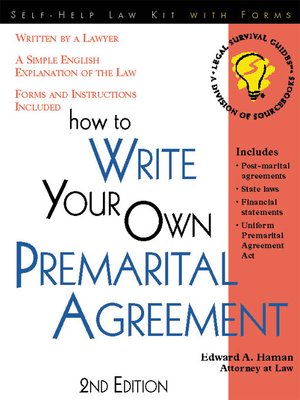 cover image of How to Write Your Own Premarital Agreement, 2nd Edition